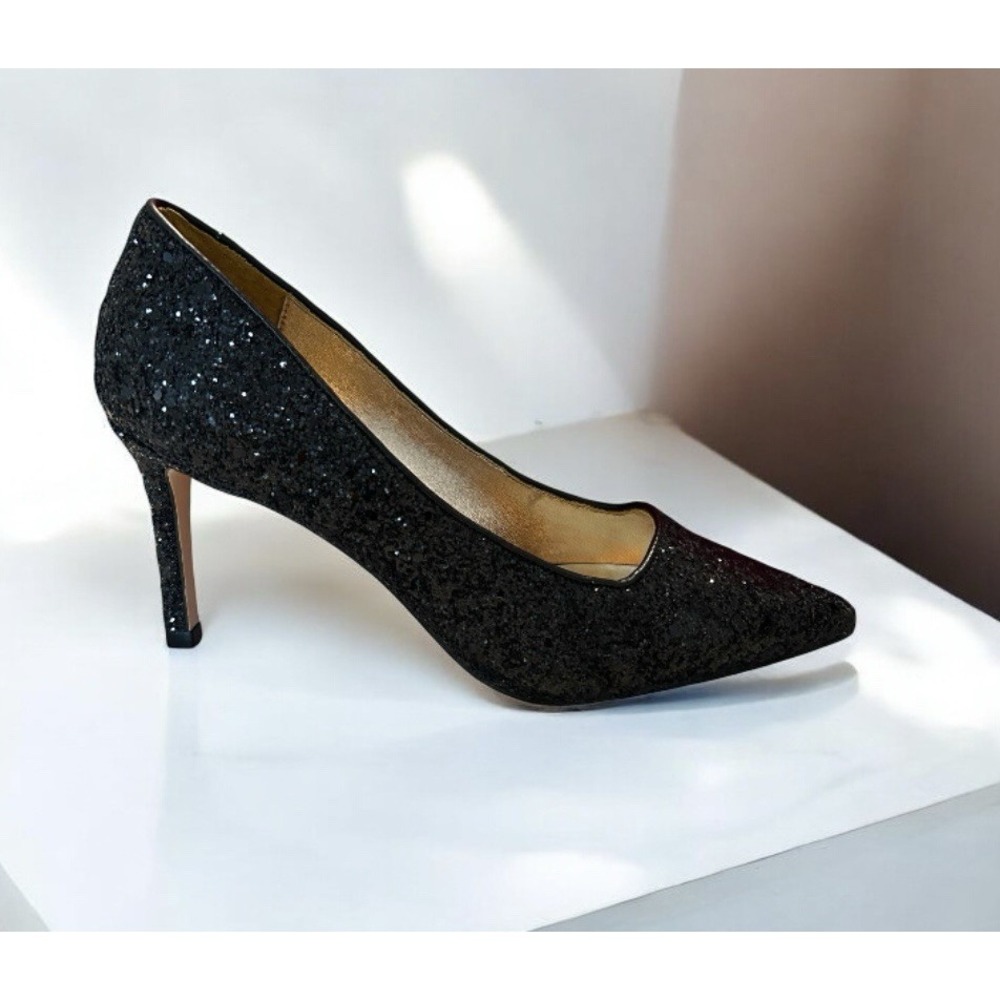 Lilly Pulitzer Margot‎ Pumps Shoes Party Heels Black Onyx Sparkle Glitter 6 $198